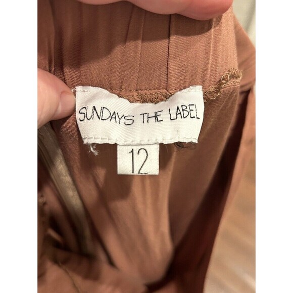 Sundays The Label Womens Brown Split Leg Zip up Pants AU 12 US 8 Medium - Picture 6 of 8